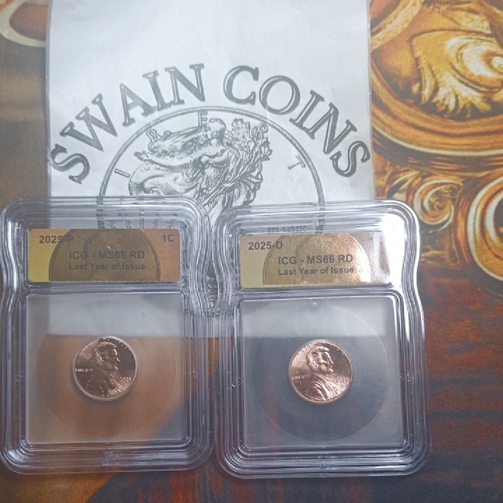 2025-D  & P Lincoln Penny Set The Last US Penny.  High Grade P115-116
